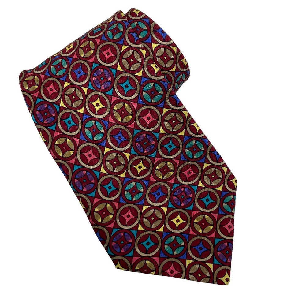 Missoni Cravatte Men's Silk Tie Multicolor Mixed Pattern Italy RARE 59x3.5"
